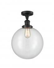 Innovations Lighting 517-1CH-BK-G202-12-LED - Beacon - 1 Light - 12 inch - Matte Black - Semi-Flush Mount