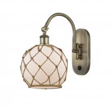 Innovations Lighting 518-1W-AB-G121-8RB - Farmhouse Rope - 1 Light - 8 inch - Antique Brass - Sconce