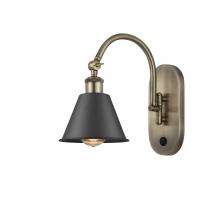 Innovations Lighting 518-1W-AB-M8-BK - Smithfield - 1 Light - 7 inch - Antique Brass - Sconce