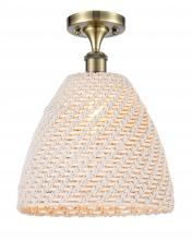 Innovations Lighting 616-1F-AB-NBD-12-NAT - Bristol Natural - 1 Light - 6 inch - Antique Brass - Semi-Flush Mount