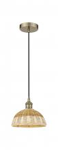 Innovations Lighting 616-1P-AB-NBD2-9-NAT - Natural Ballston Dome - 1 Light - 6 inch - Antique Brass - Cord hung - Mini Pendant