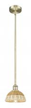 Innovations Lighting 616-1S-AB-NBD2-75-NAT - Bristol Natural II - 1 Light - 8 inch - Antique Brass - Stem hung - Mini Pendant