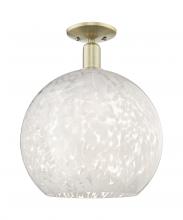 Innovations Lighting 716-1C-AB-G1216-14WM - White Mouchette - 1 Light - 14 inch - Antique Brass - Semi-Flush Mount