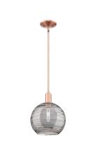 Innovations Lighting 716-1S-AC-G1213-10SM - Athens Deco Swirl - 1 Light - 10 inch - Antique Copper - Stem hung - Mini Pendant