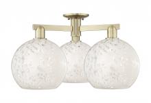 Innovations Lighting 716-3F-AB-G1216-10WM - White Mouchette - 3 Light - 28 inch - Antique Brass - Semi-Flush Mount
