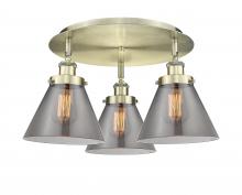 Innovations Lighting 916-3C-AB-G43 - Cone - 3 Light - 20 inch - Antique Brass - Semi-Flush Mount