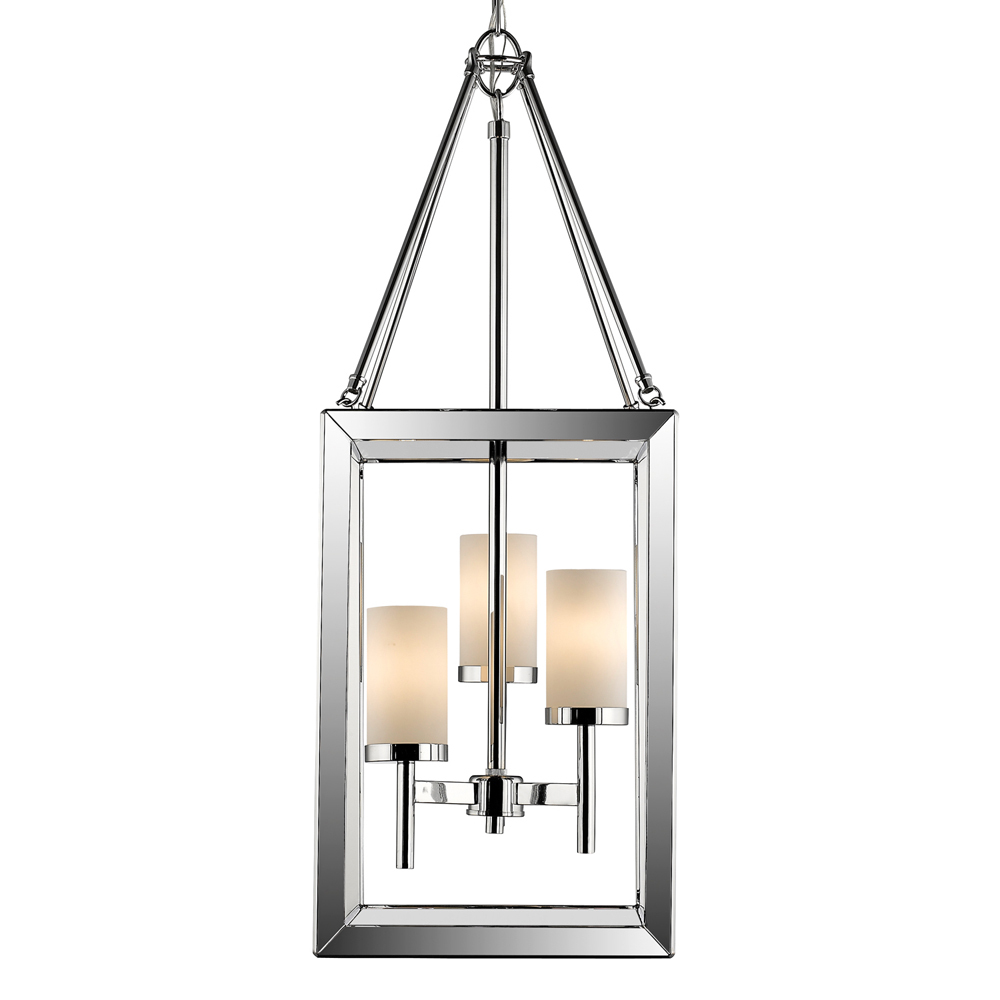 Smyth 3 Light Pendant (Chrome & Opal Glass)