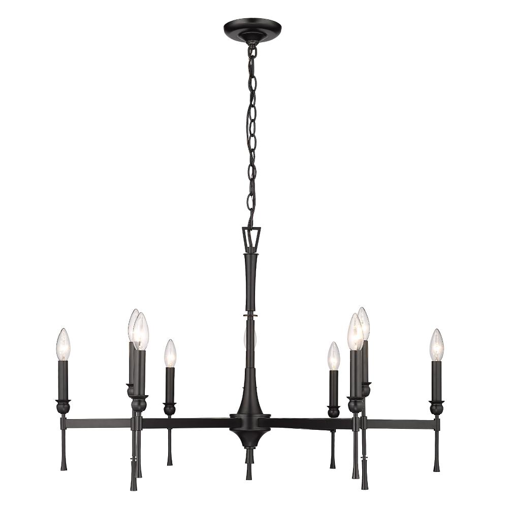 Landon 9 Light Chandelier in Matte Black