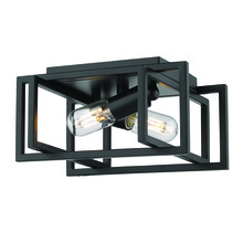 Golden 6070-FM BLK-BLK - Tribeca Flush Mount in Matte Black with Matte Black Accents