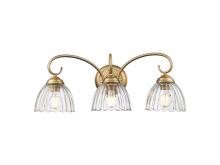 Golden 6952-BA3 BCB-CLR - Audra 3-Light Vanity Light in Brushed Champagne Bronze with Clear Glass