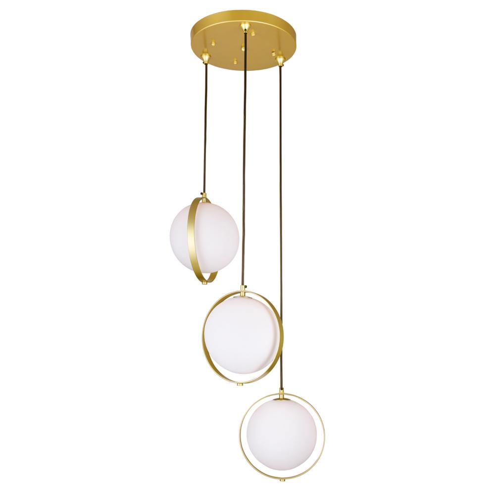 Da Vinci 3 Light Multi Light Pendant With Brass Finish