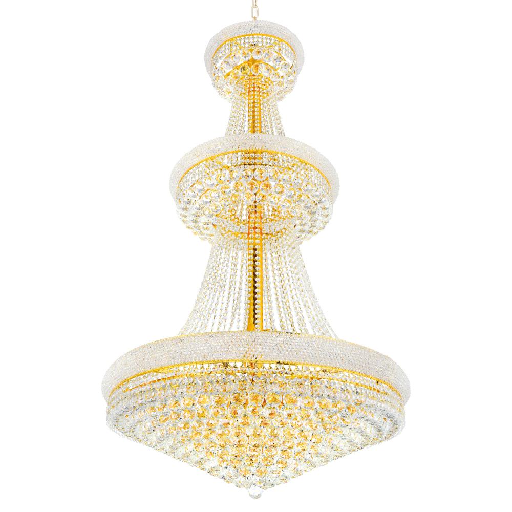 Empire 34 Light Down Chandelier With Gold Finish
