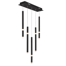 CWI Lighting 1262P22-5-101 - Flute 5 Light LED Chandelier With Black Finish