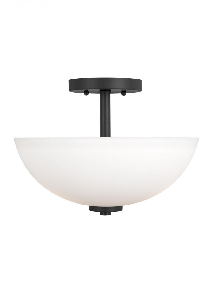 Two Light Semi-Flush Convertible Pendant