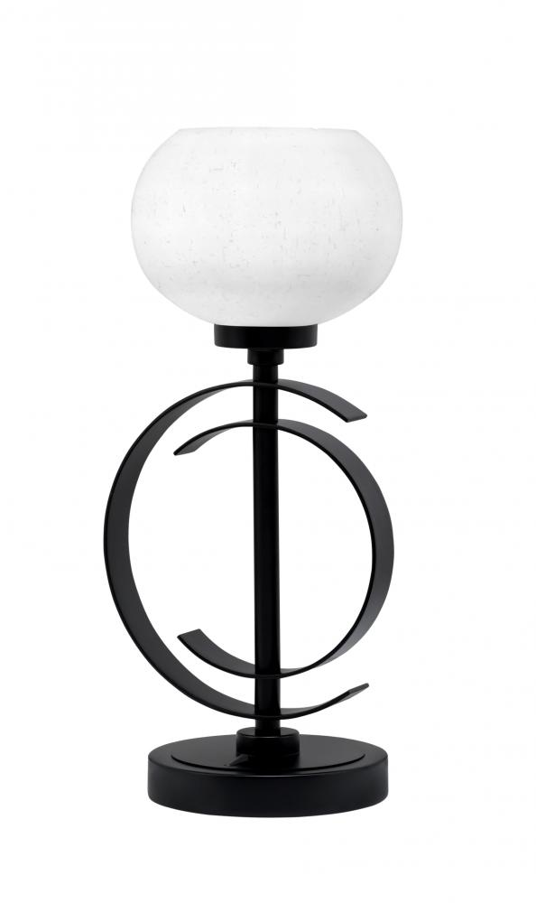 Accent Lamp, Matte Black Finish, 7" White Muslin Glass