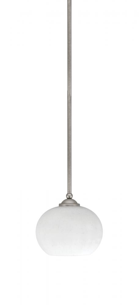 Zilo Stem Mini Pendant, Graphite Finish, 7" White Muslin Glass