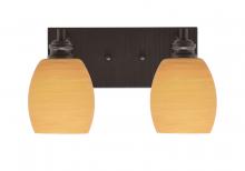 Toltec Company 1162-ES-625 - Edge 2 Light Bath Bar, Espresso Finish, 5" Cayenne Linen Glass