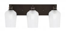 Toltec Company 1163-ES-4250 - Edge 3 Light Bath Bar, Espresso Finish, 5" Clear Textured Glass