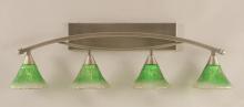 Toltec Company 174-BN-753 - Four Light Brushed Nickel Kiwi Green Crystal Glass Vanity