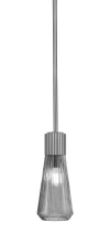 Toltec Company 4801-GP-882 - Everleigh Stem Hung Mini Pendant Shown in Graphite Finish with 4" Smoke Glass