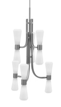Toltec Company 4846-GP-881 - Everleigh 12 Light Chandelier Shown in Graphite Finish with 4" White Glass