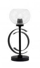 Toltec Company 56-MB-202 - Accent Lamp, Matte Black Finish, 7" Clear Bubble Glass