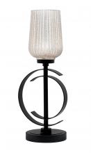 Toltec Company 56-MB-4253 - Accent Lamp, Matte Black Finish, 5" Silver Textured Glass