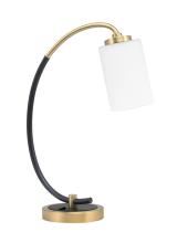 Toltec Company 57-MBNAB-310 - Desk Lamp, Matte Black & New Age Brass Finish, 4" White Muslin Glass