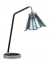 Toltec Company 59-GPMB-9325 - Desk Lamp, Graphite & Matte Black Finish, 7" Sea Ice Art Glass