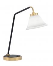 Toltec Company 59-MBNAB-311 - Desk Lamp, Matte Black & New Age Brass Finish, 7" White Muslin Glass