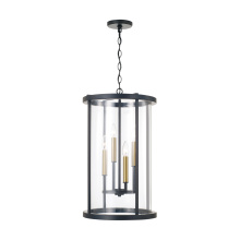 Capital 358341ER - 14.75" W x 25.25" H 5-Light Pendant in Matte Espresso with Clear Glass