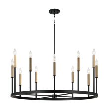 Capital 458301ER - 36" W x 24" H 12-Light Ring Chandelier in Matte Espresso with Clear Glass