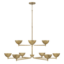 Capital 458501FT - 43" W x 24" H 10-Light Two-Tier Chandelier in Textural Feathered Brass