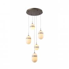 Avenue Lighting HF2905-AB - Sedona 5 Lights Multi Port Alabaster Pendant