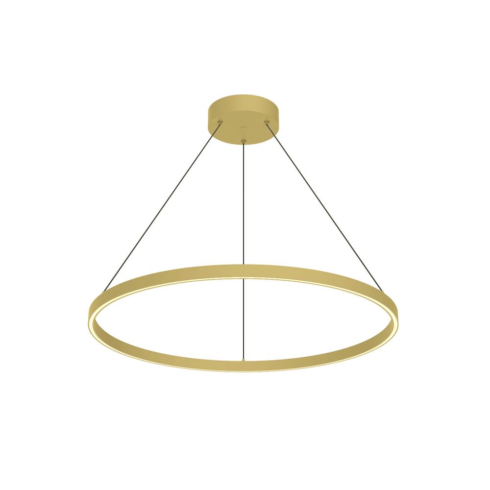 Cerchio 32-in Brushed Gold LED Pendant