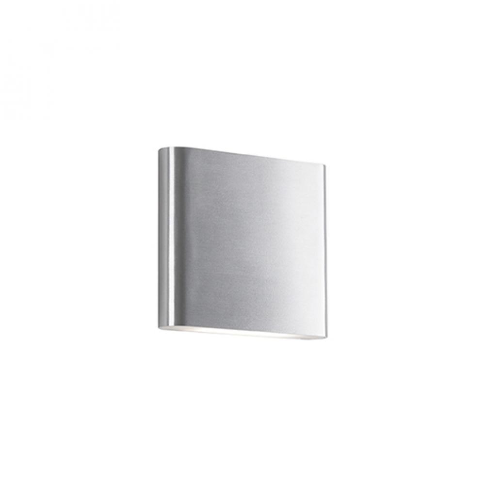 Modern LED wall sconce with updown light distribution. Brushed Nickel  aluminum cast.