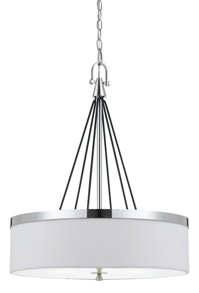 60W X 3 Rimini Pendant Fixture With Hardback Fabric Shade