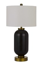 CAL Lighting BO-2905TB-BAB - Sycamore Glass Table Lamp With Drum Shade