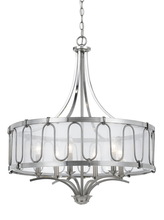 CAL Lighting FX-3646-6 - 60W X 6 Vincenzametal  Chandelier With Trasparent Fabric Shade