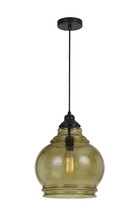 CAL Lighting FX-3671-1 - 12.25" Height Glass Pendant in Amber Finish and 72" Cord