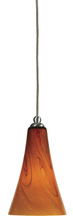 CAL Lighting UP-987/6-BS - 5.9" Tall Glass Pendant With Brushed Steel Cord