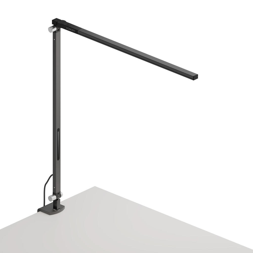 Z-Bar Solo Desk Lamp with two-piece desk clamp (Warm Light; Metallic Black)