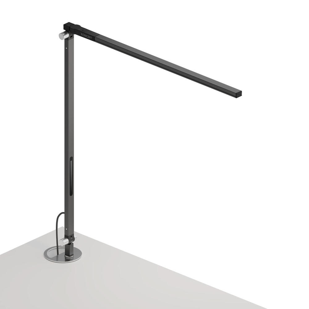Z-Bar Solo Desk Lamp with grommet mount (Cool Light; Metallic Black)