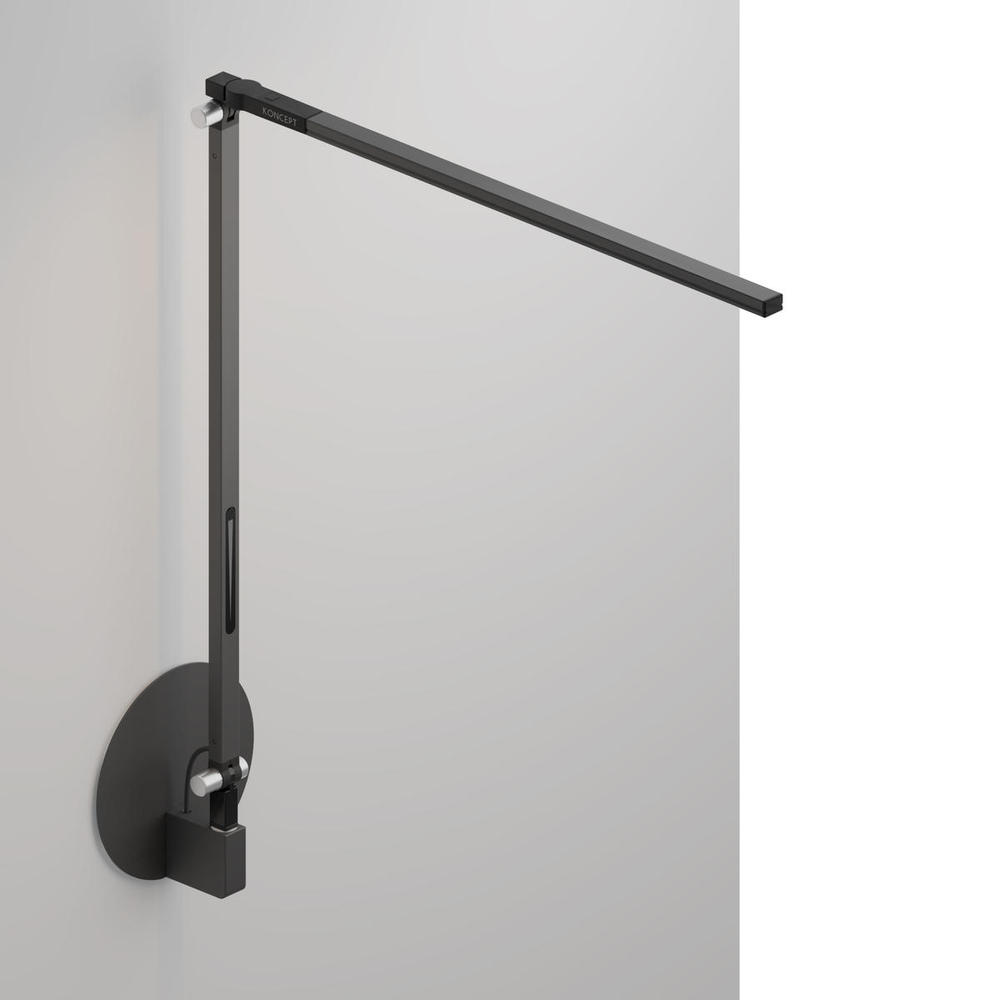 Z-Bar Solo Desk Lamp with hardwire wall mount (Cool Light; Metallic Black)
