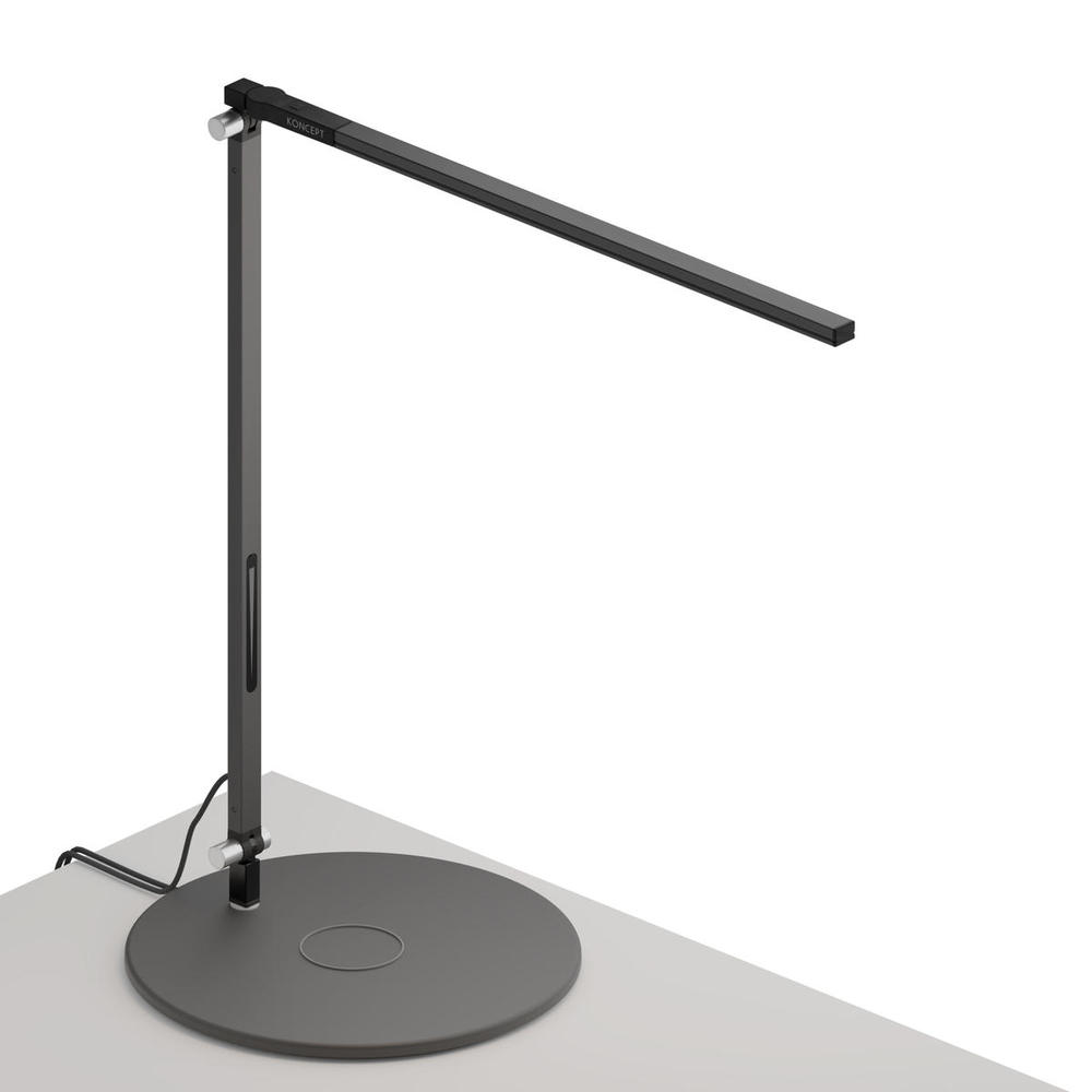 Z-Bar Solo Desk Lamp with wireless charging Qi base (Warm Light; Metallic Black)