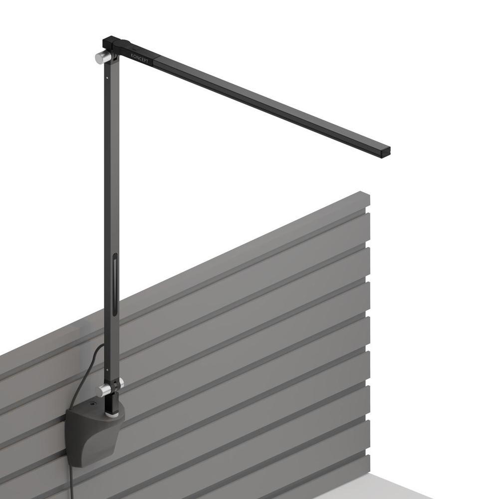Z-Bar Solo Desk Lamp with slatwall mount (Cool Light; Metallic Black)