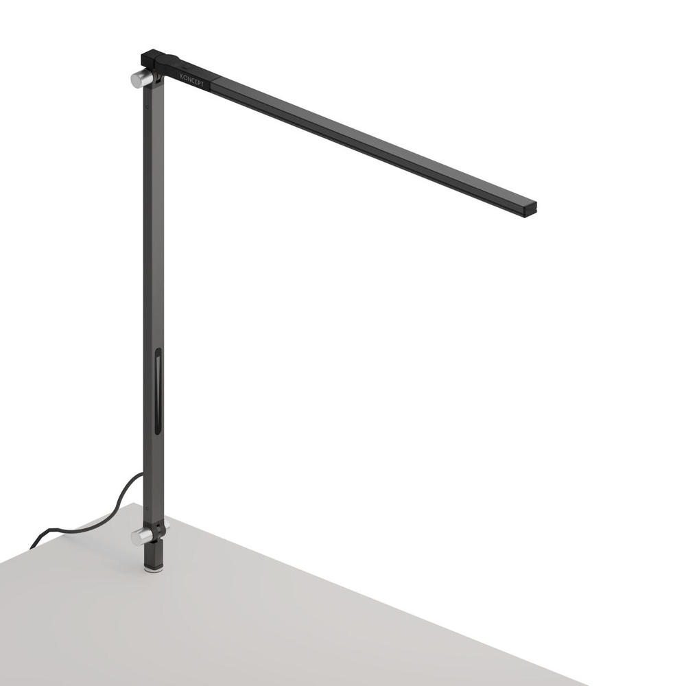 Z-Bar Solo Desk Lamp with through-table mount (Cool Light; Metallic Black)