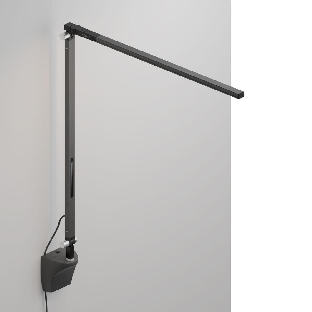 Z-Bar Solo Desk Lamp with wall mount (Warm Light; Metallic Black)