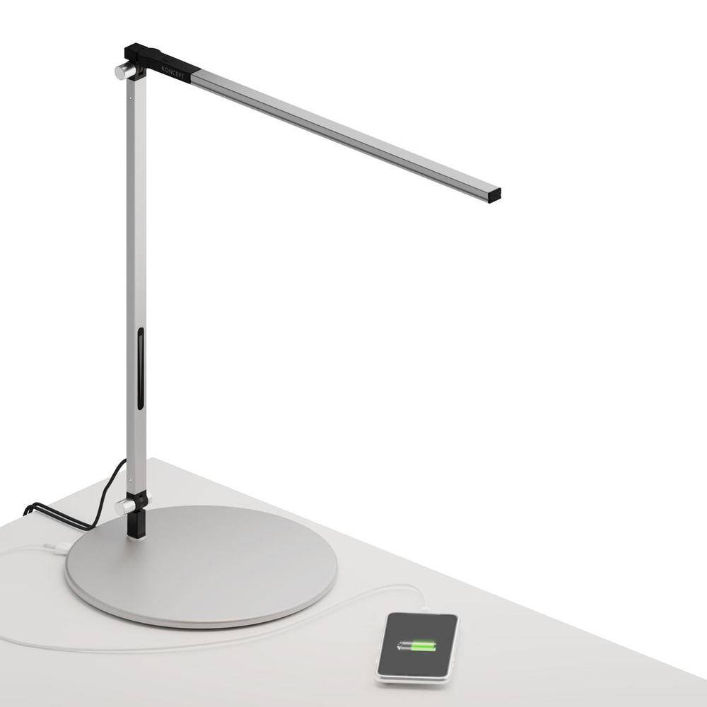 Z-Bar Solo Desk Lamp with USB base (Cool Light; Silver)