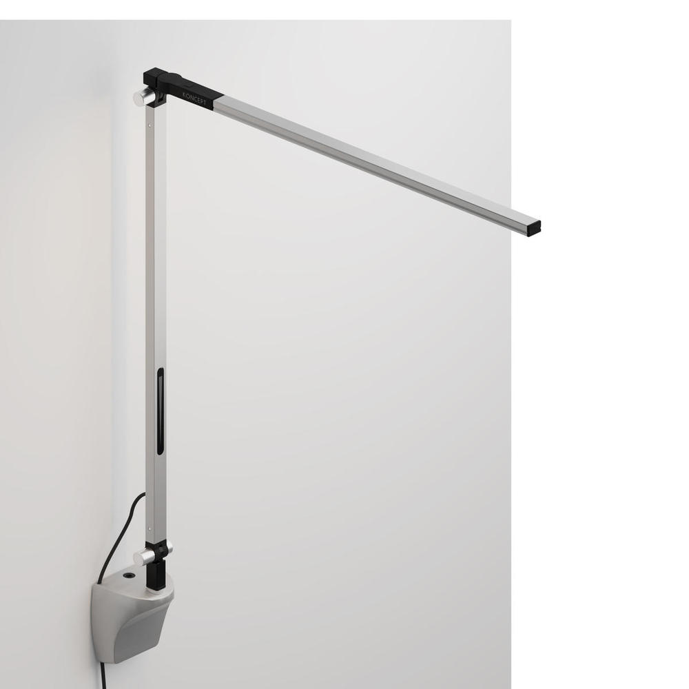 Z-Bar Solo Desk Lamp with wall mount (Cool Light; Silver)